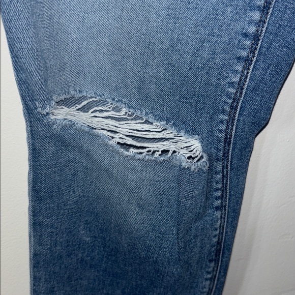 Hudson Nico Jeans Straight Leg Distressed Busted Knee Cuff Blue Denim Stretch 29 - Picture 7 of 8